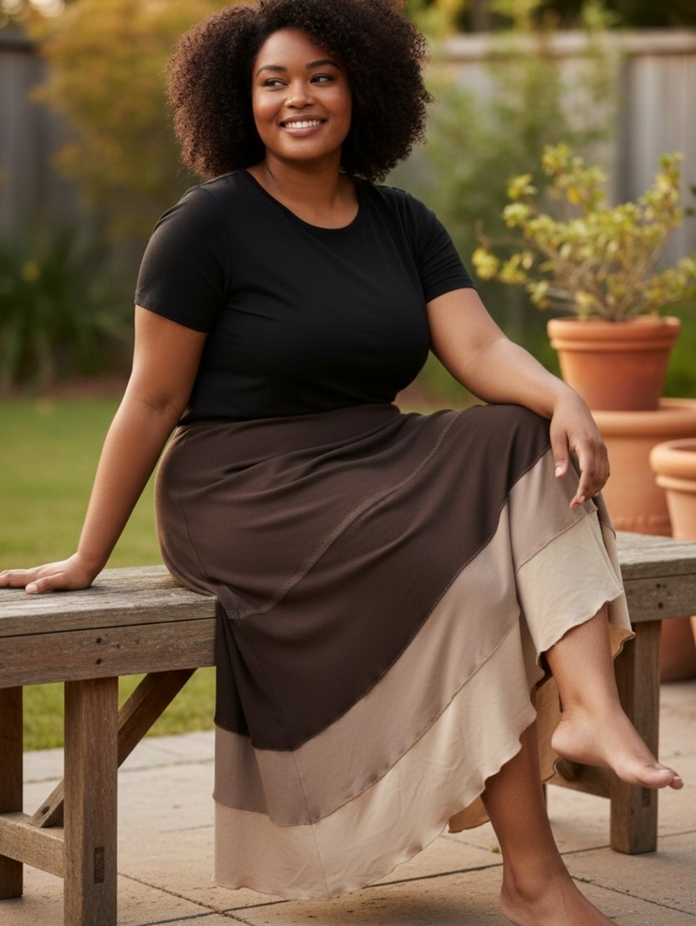 Appraisal Plus Skirt Brown A-Line Super Soft Plus Size 18W NWT